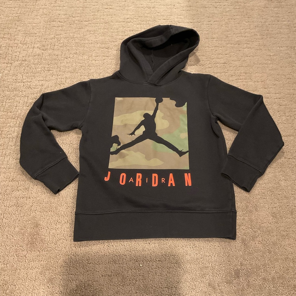 Jordan Kids Black and Camouflage Hoodie